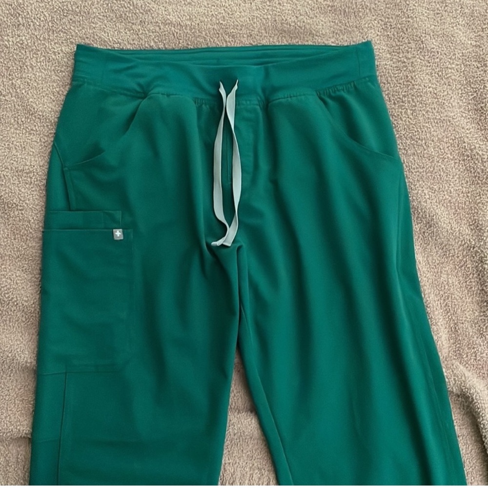 Hunter Green Figs Kade Cargo scrub pants